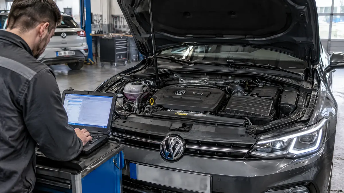 VW 1.5 TSI EA211 evo Motorraum und Diagnoseprüfung