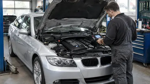 BMW N53 direkter Einspritz-Reihensechszylinder im Motorraum