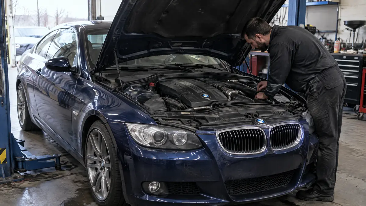 BMW N54B30 Biturbo-Reihensechszylinder im Motorraum