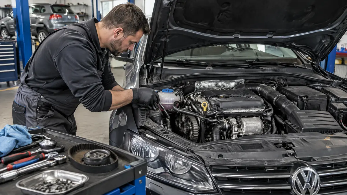 Volkswagen 1.4 TSI EA111 mit CAXA-Motor im Motorraum