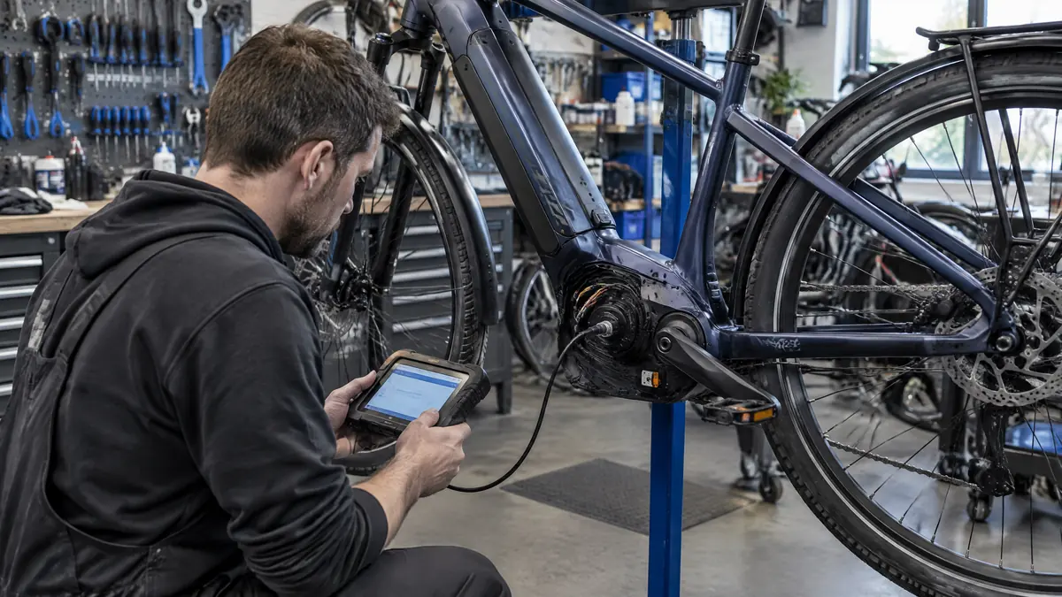 Continental eBike System an einem Elektrofahrrad bei der Händlerdiagnose