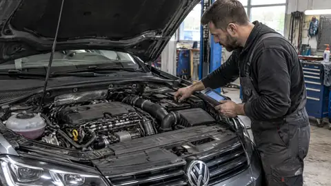 VW 2.0 TDI mit Motorcode DFGA in einer Werkstatt