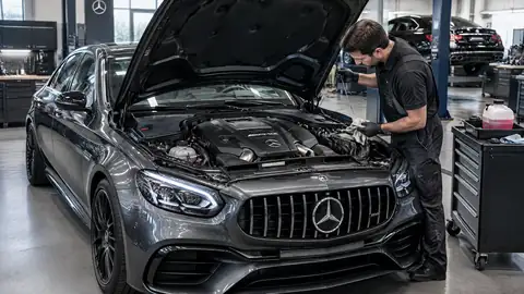 Mercedes-AMG M177 V8-Biturbo im Motorraum