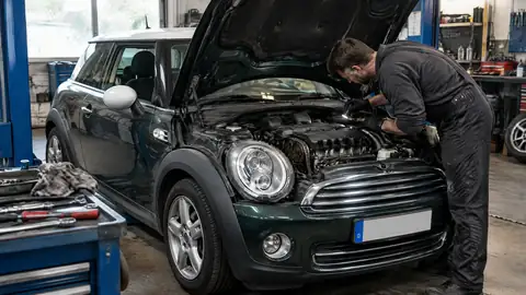 MINI R56 Motorraum bei der Prüfung auf Motorprobleme