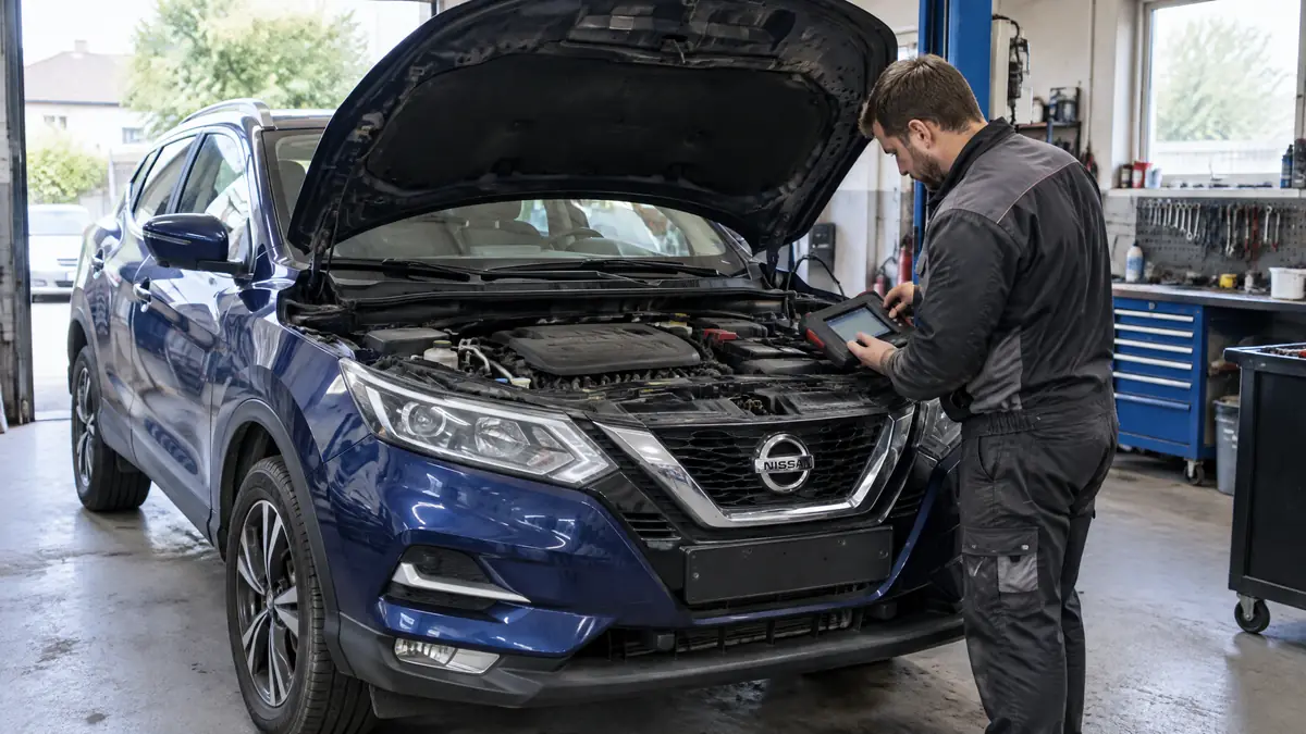 Nissan Qashqai mit Hinweisen auf einen möglichen Motorschaden