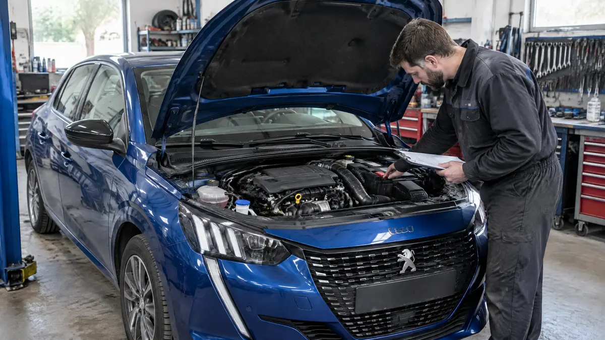 PureTech-Benzinmotor bei einer fachgerechten Diagnose im Motorraum