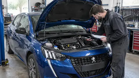 PureTech-Benzinmotor bei einer fachgerechten Diagnose im Motorraum