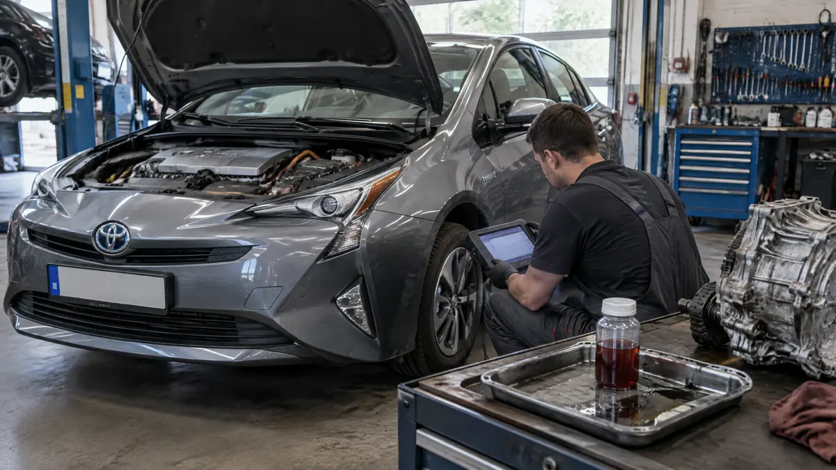 Toyota mit CVT-Automatik in einer Werkstatt bei der Getriebediagnose