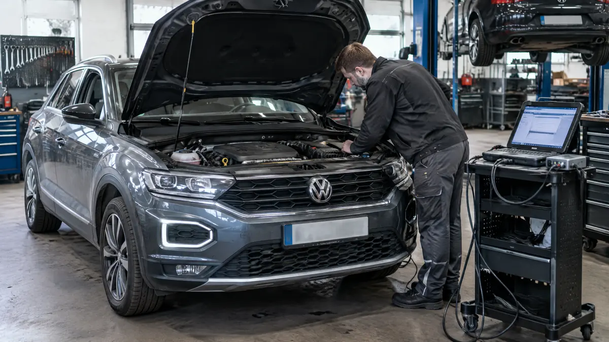 Volkswagen T-Roc mit DSG auf einer Straße