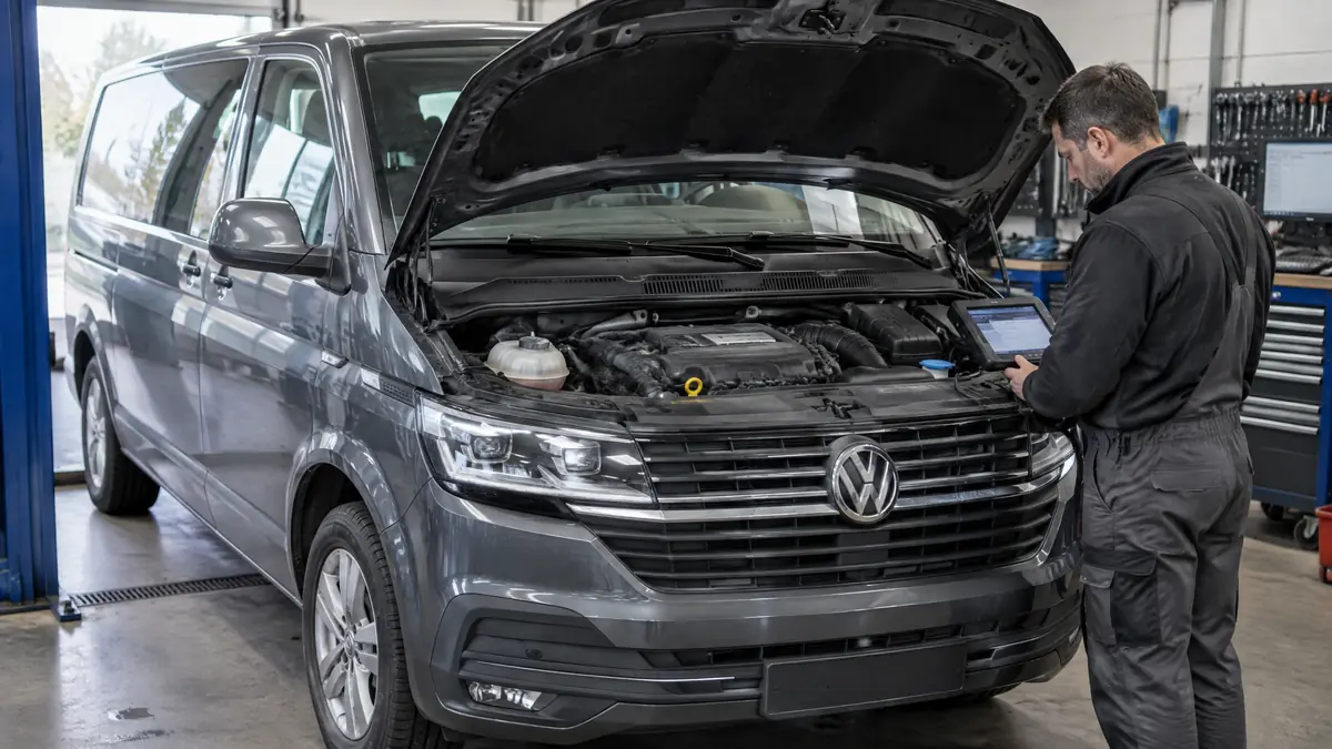 VW T6.1 mit 150 PS starkem 2.0 TDI im Motorraum